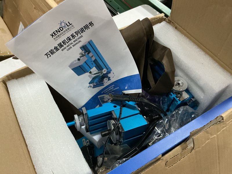 Condition photo showing As Is for power metal milling machine,hobby use, small size, mini milling machine, garage workshop tools,timber?wood?metal friendly (24, watts),w104ma 24 watts