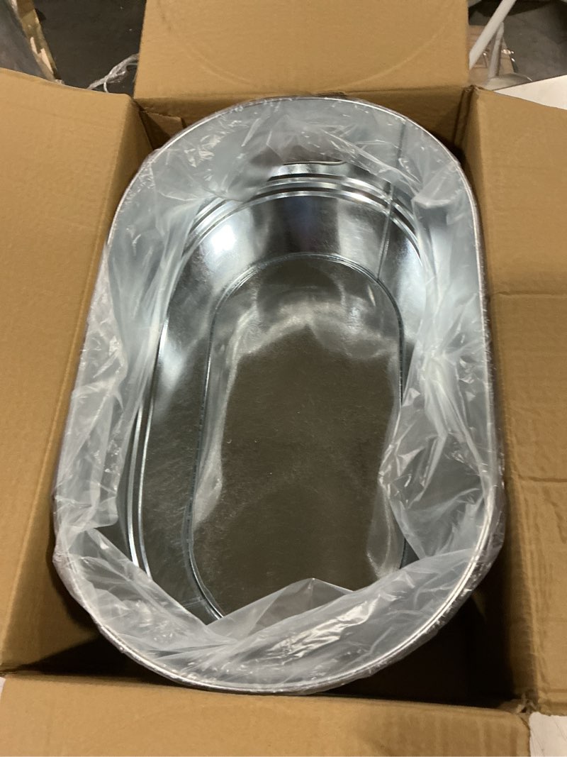 Condition photo showing Good Condition for obtanim 3 pack 4 gallon galvanized ice buckets metal champagne drink cooler storage ice tub with handles for beer cocktails wine beverage home parties bar cooling supplies