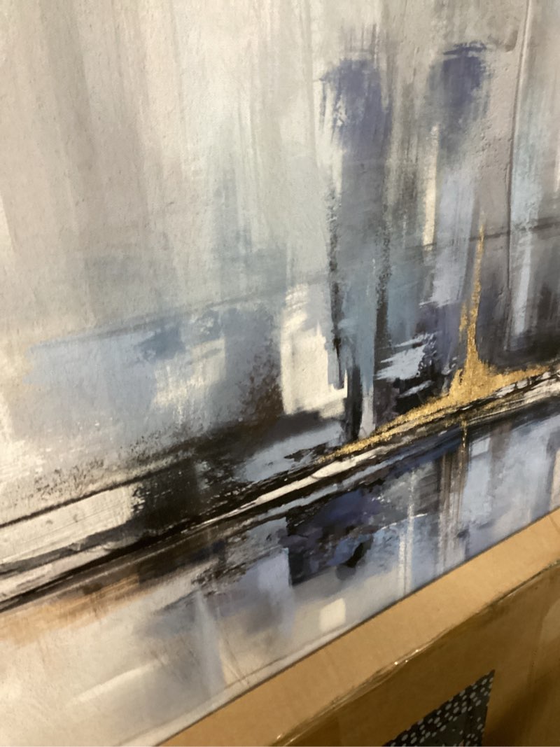 Condition photo showing Good Condition for framed extra large blue abstract wall art for living room, modern canvas prints painting artwork for walls, minimalist abstract pictures for living room dining room bedroom office wall decor 30x60 in 60"l x 30"w blue