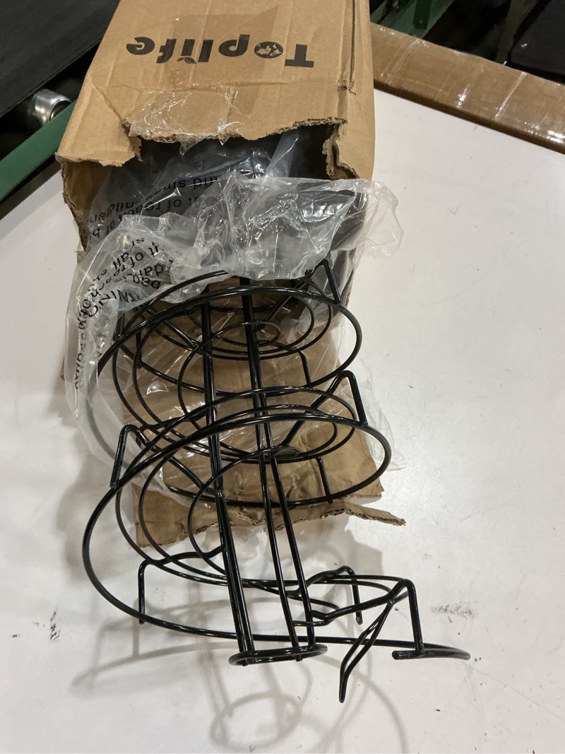 Condition photo showing Good Condition for Toplife Spiral Design Metal Egg Skelter Dispenser Rack, Storage Display Rack, Black