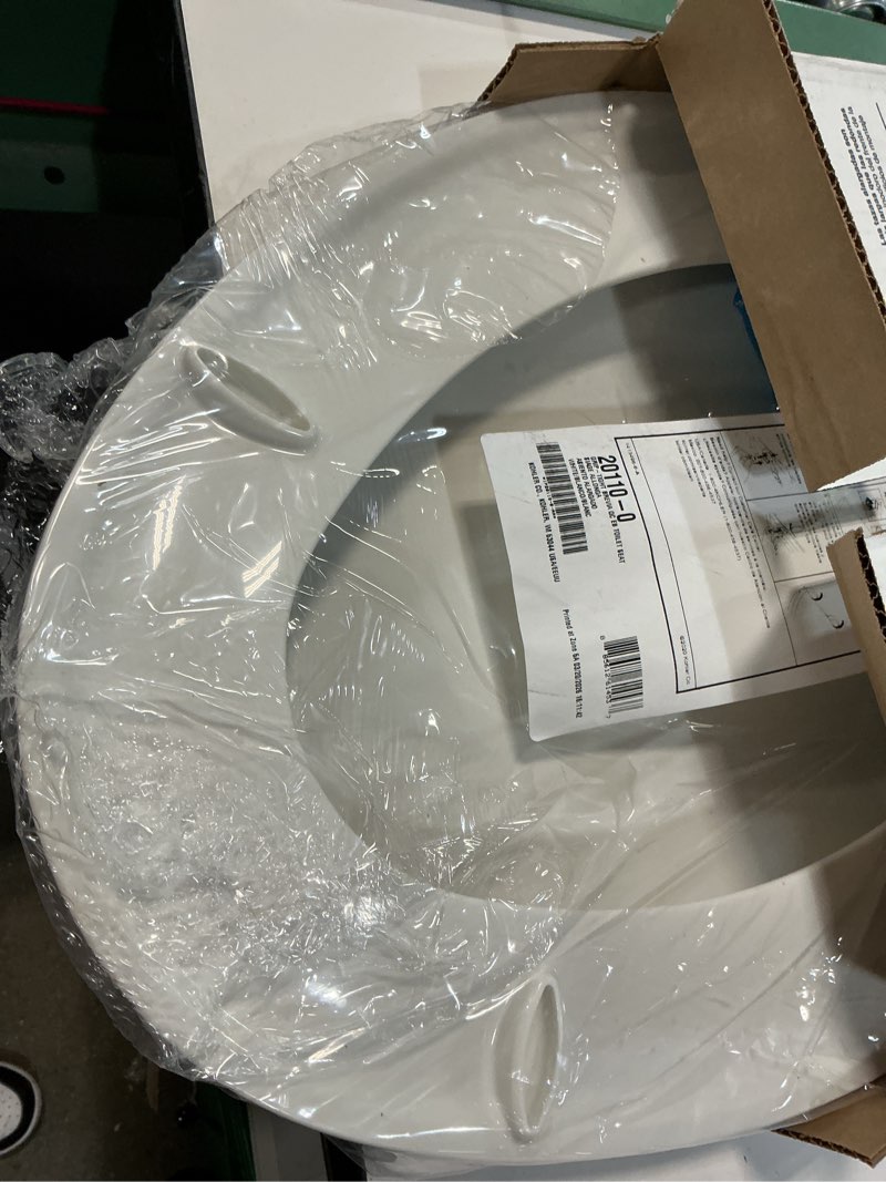 Condition photo showing Good Condition for kohler 20110-0 brevia, slow close toilet seat, elongated toilet seat, grip-tight bumpers quick-attach hardware, white white elongated quiet-close