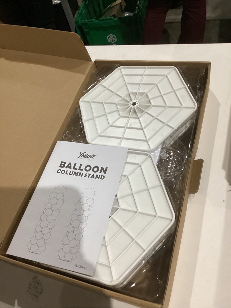 Condition photo showing New/Like New for YALLOVE Balloon Column Stand Kit Set of 4, 7 Feet Height Adjustable Balloon Tower Pillar with Reusable Metal Telescopic Design for Birthday, Wedding, Baby Shower, Graduation Party Decoration