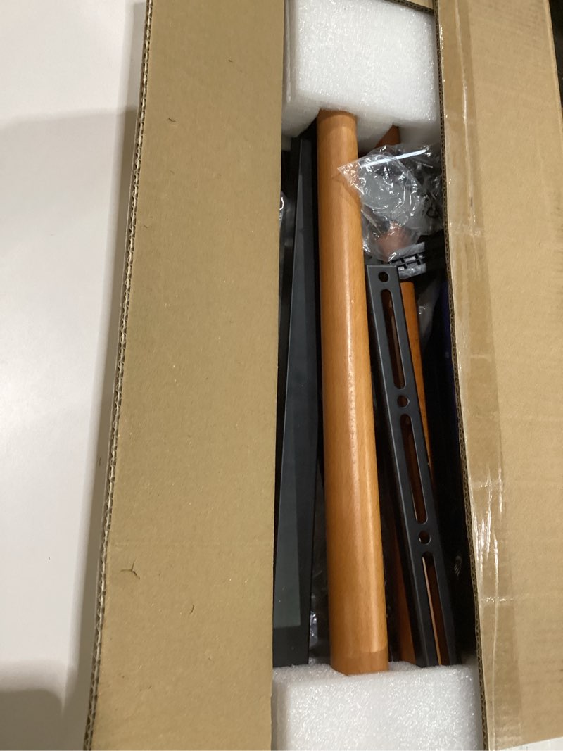 Condition photo showing New/Like New for Tripod TV Stand for 32-75 Inch Screen up to 77lbs, Height Adjustable Easel TV Floor Stand with Wood Legs and Cable Ties 3 legs