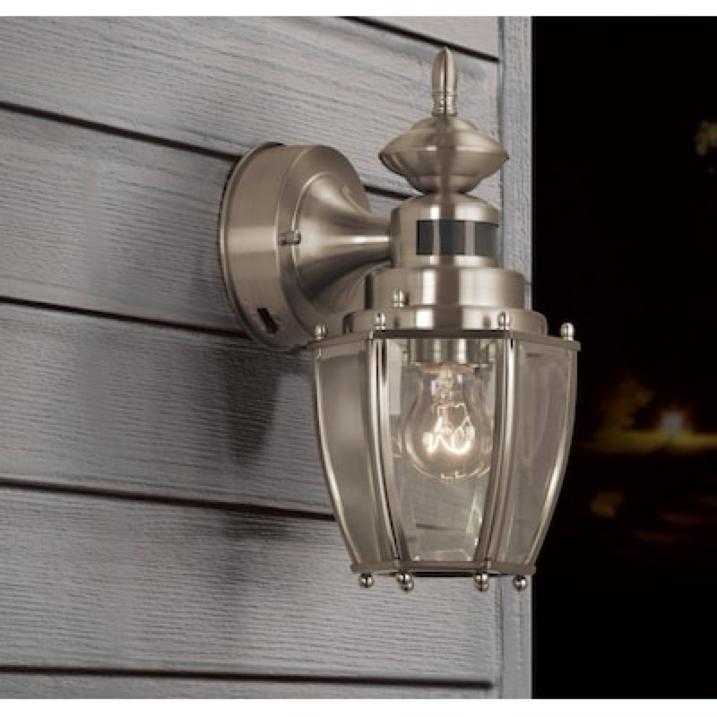 project source glynwater 1 -light 11.75-in h brushed nickel hardwired motion sensor