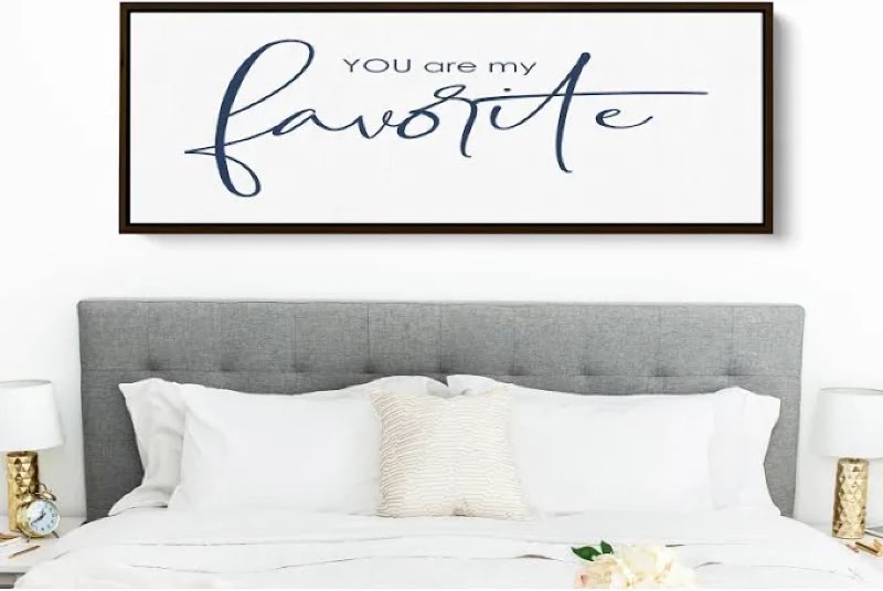 ZZJJHYWGQ Master Bedroom Above Bed Wall Decor You Are My Favorite Sign Art 32"×8" Love Theme Farmhou