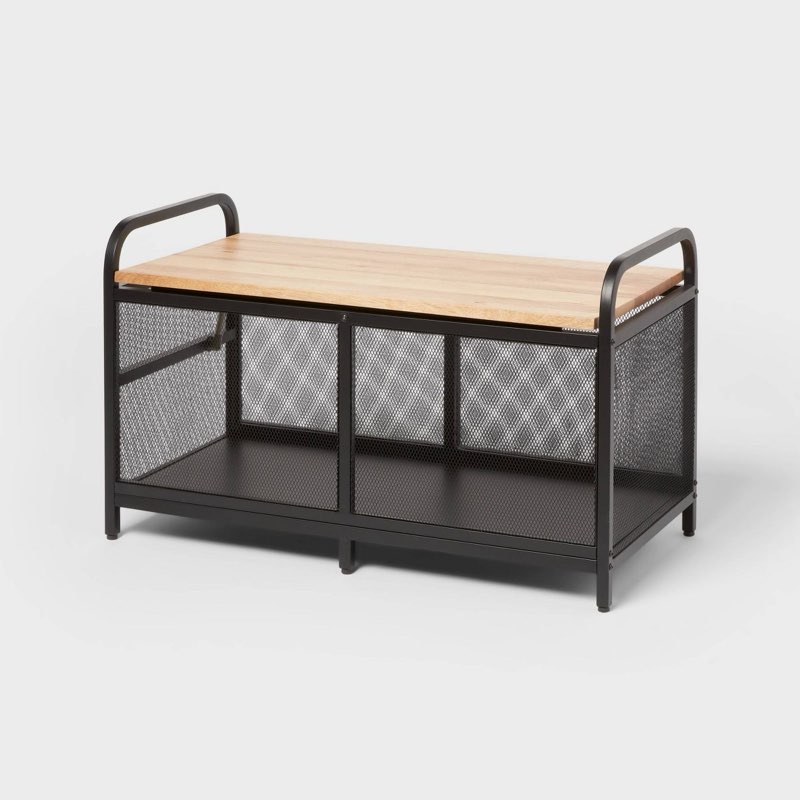 metal storage bench - brightroom