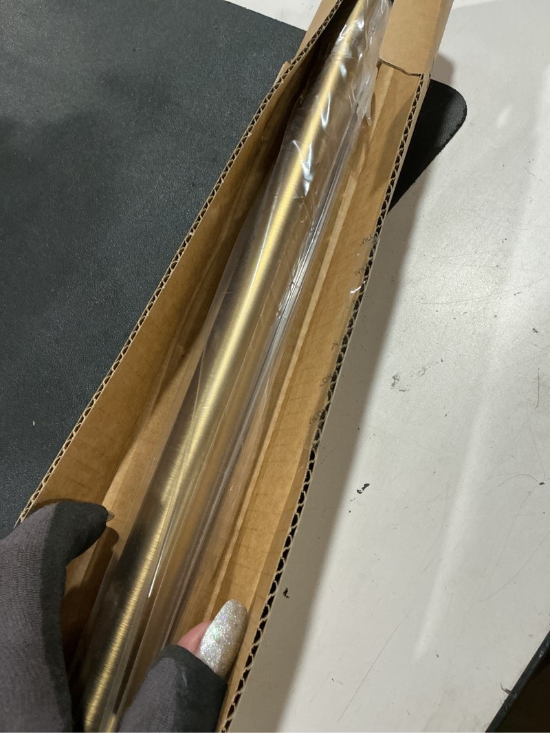 Condition photo showing Good Condition for ivilon drapery window curtain rod - end cap style design 1 inch pole. 28 to 48 inch color warm gold 28 to 48 in.