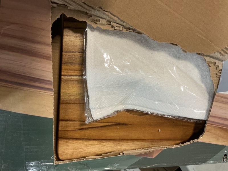 Condition photo showing As Is for Fjord | Superior Teak Bathtub Tray Wood 29" for Small Tubs | Adjustable Wooden Bathtub Caddy | Susta