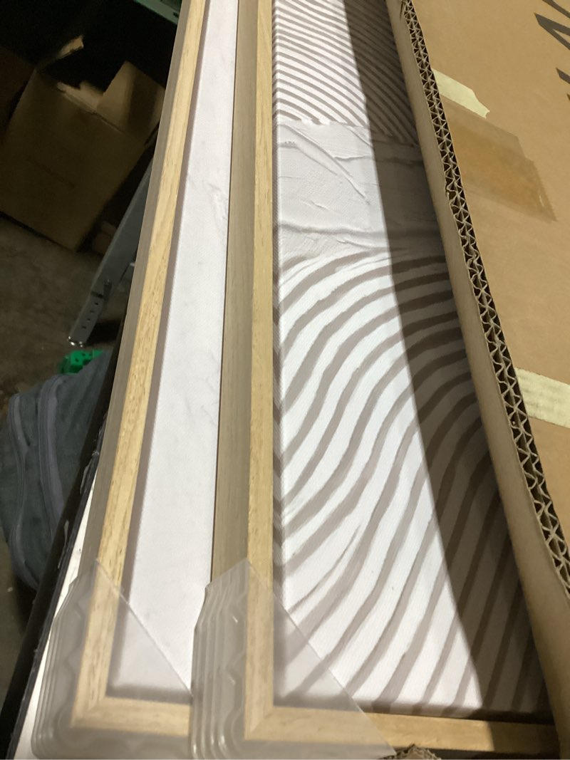 Condition photo showing New/Like New for large framed neutral abstract wall art set of 2 for living room, white minimalist modern painting print canvas artwork for walls, contemporary abstract wall decor for bedroom office hallway, 24x36 in 24" w x 36" h x 2pcs white