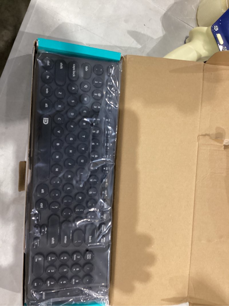 Condition photo showing New/Like New for Wireless Keyboard and Mouse Combo, FD iK6630 2.4GHz Cordless Cute Round Key Set Smart Power-Saving Quiet Slim Combo for Laptop, Computer,TV and Mac IK6630 Black