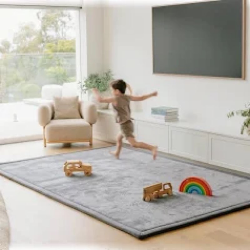 ilpeod baby play mat for floor nursery rug muscle mat area rug playroom rug 71x79" memory foam 1.3" 