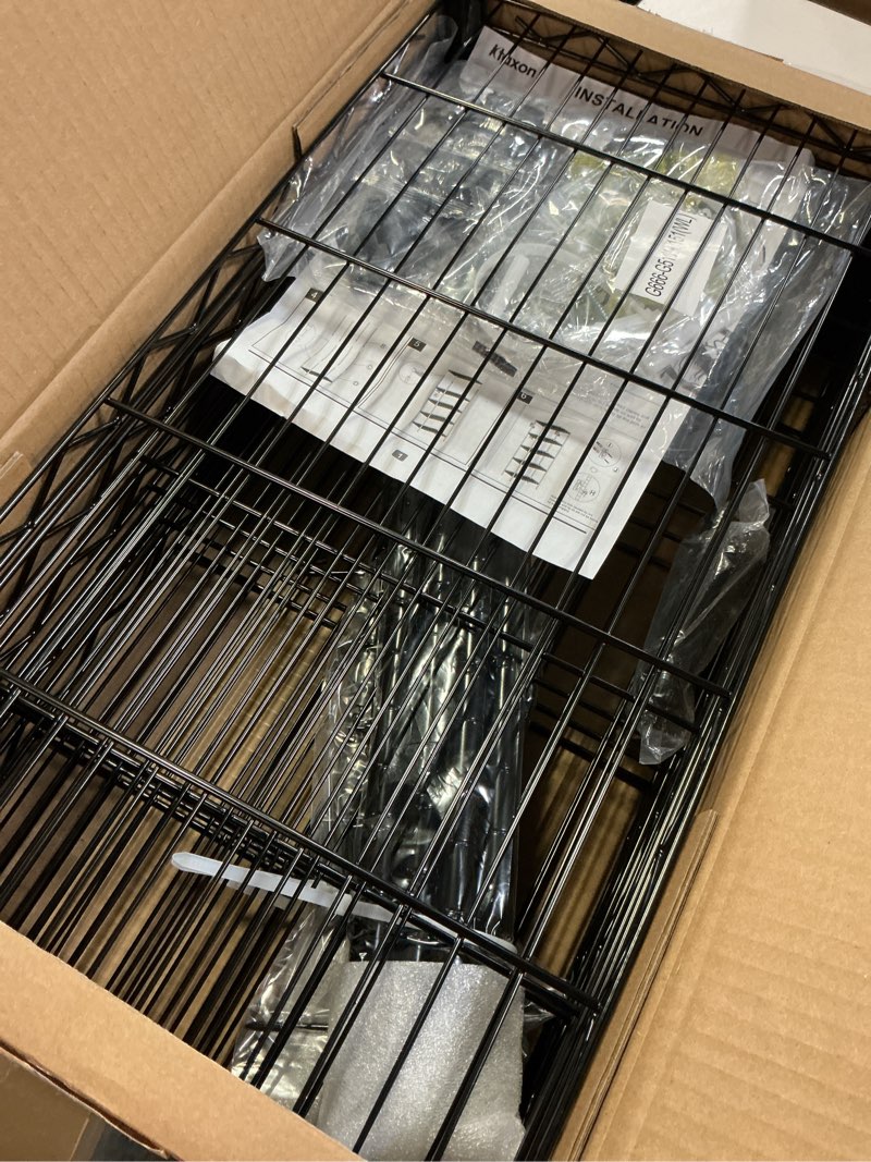 Condition photo showing Good Condition for ktaxon 5 tier layer 59 x21 x11.5  storage rack  wire shelving adjustable steel storage rack organizer kitchen  black