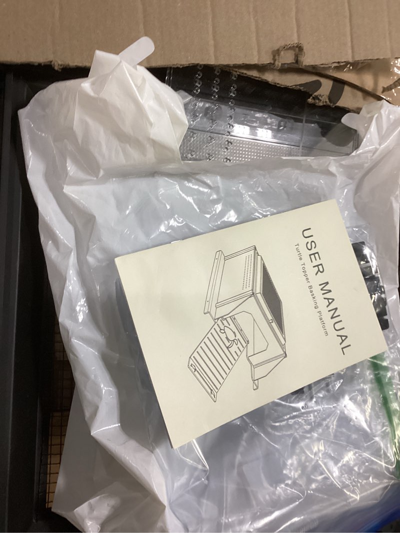 Condition photo showing As Is for Extra Large Turtle Topper Basking Platform for Aquatic Turtles 40B/75G, Above Tank Turtles Sunbathing Dock Anti-slip Ramp Aquatic Reptile Climbing Pier Resting Terrace with Feeding Area Accessories