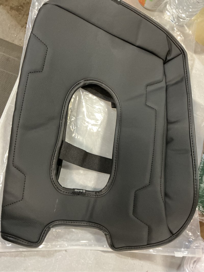 Condition photo showing Good Condition for muslogy center console armrest cover fit for chevy silverado & gmc sierra 2019-2026 accessories, comfort armrest pad console lid cushion vegan leather regular thick(split bench seat console only) 1) 19-25 |silverado & sierra| jump seat, regular