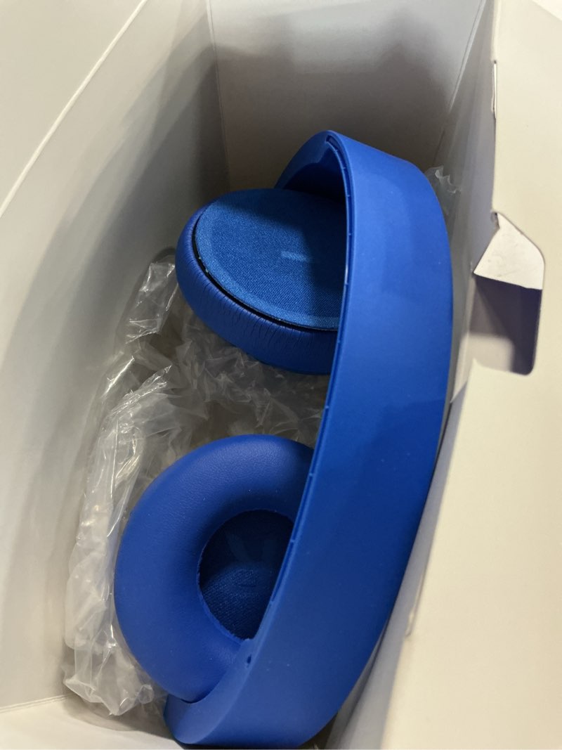 Condition photo showing As Is for onn wireless on-ear headphones, blue