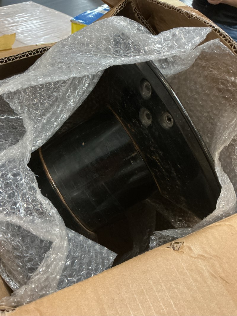 Condition photo showing As Is for m mingle high pressure washer hose reel 150ft, heavy duty steel hose reel, manual crank power washer hose reel with 3/8" pressure wash whip hose, swivel arm and mounting bracket, 4000 psi