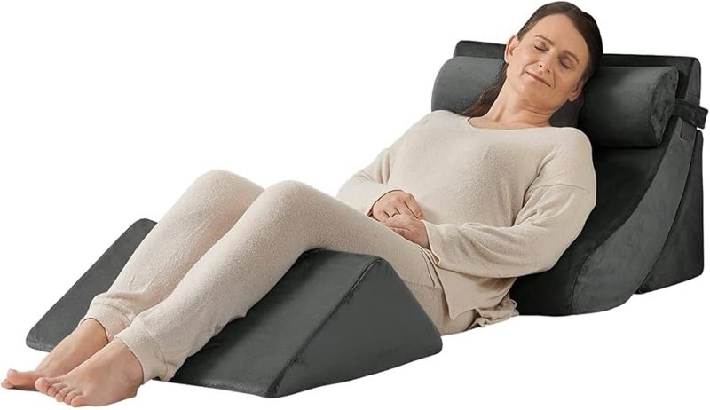 Axelrod 4PCS Orthopedic Bed Wedge Pillow Set, Post Surgery Foam for Back, Neck and Leg Pain Relief C