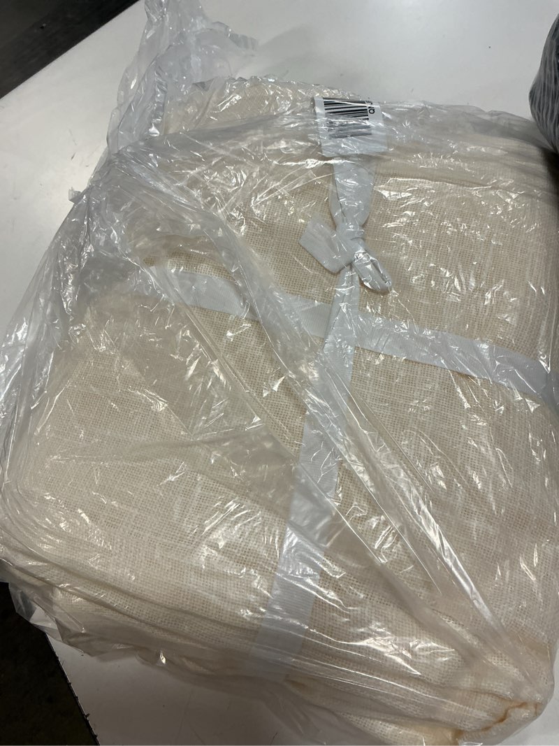 Condition photo showing New/Like New for cotton sheer curtain set (set of 2), 48x96, ivory