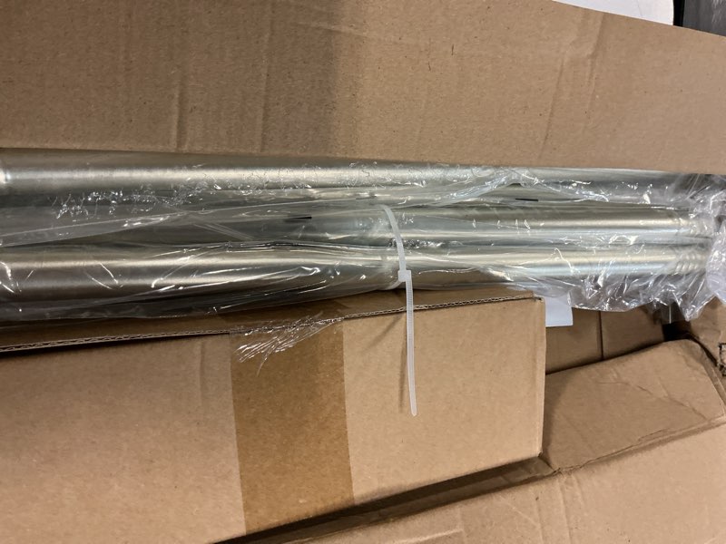 Condition photo showing Good Condition for double curtain rod with round ball finials?3/4-inch diameter,adjusts rod length from 30 to 55 inch,nickel nickel 30-55"