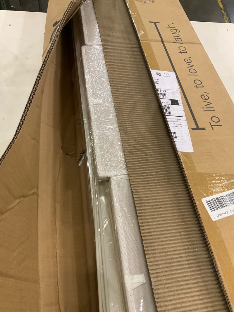 Condition photo showing Good Condition for Huuger 9 Drawer Dresser, 47 Inch TV Stand for 50, 55 Inch TV, Entertainment Center with Drawers, Fabric Dresser Chest of Drawer for Bedroom, Closet, PU Leather Surface, White White 11.7"D x 47.2"W x 26.8"H (9 Drawers)