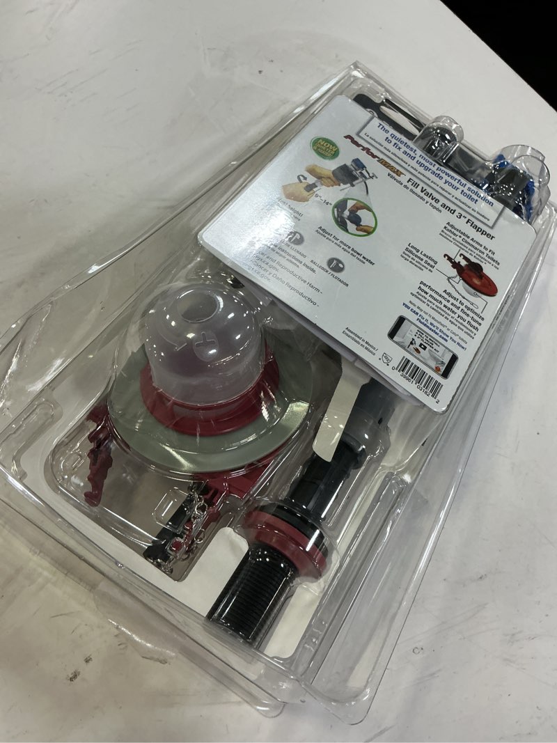 Condition photo showing Good Condition for Fluidmaster K-400H-040-T5 PerforMAX Fill Valve and 3-Inch Flapper Toilet Repair Kit, Universal, for 3 In, Multicolor