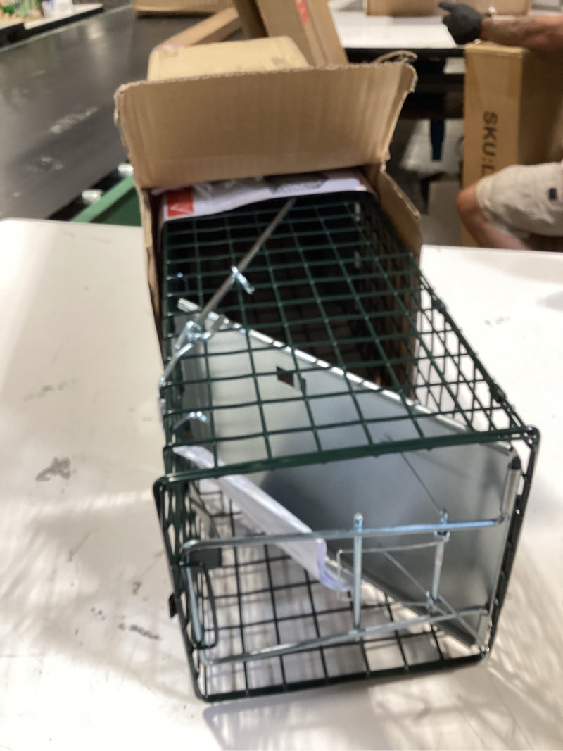 Condition photo showing Good Condition for homestead heavy duty live trap - professional style one-door live animal traps for rabbit, squirrel, possum, skunk, kitten, mink small 24 inch