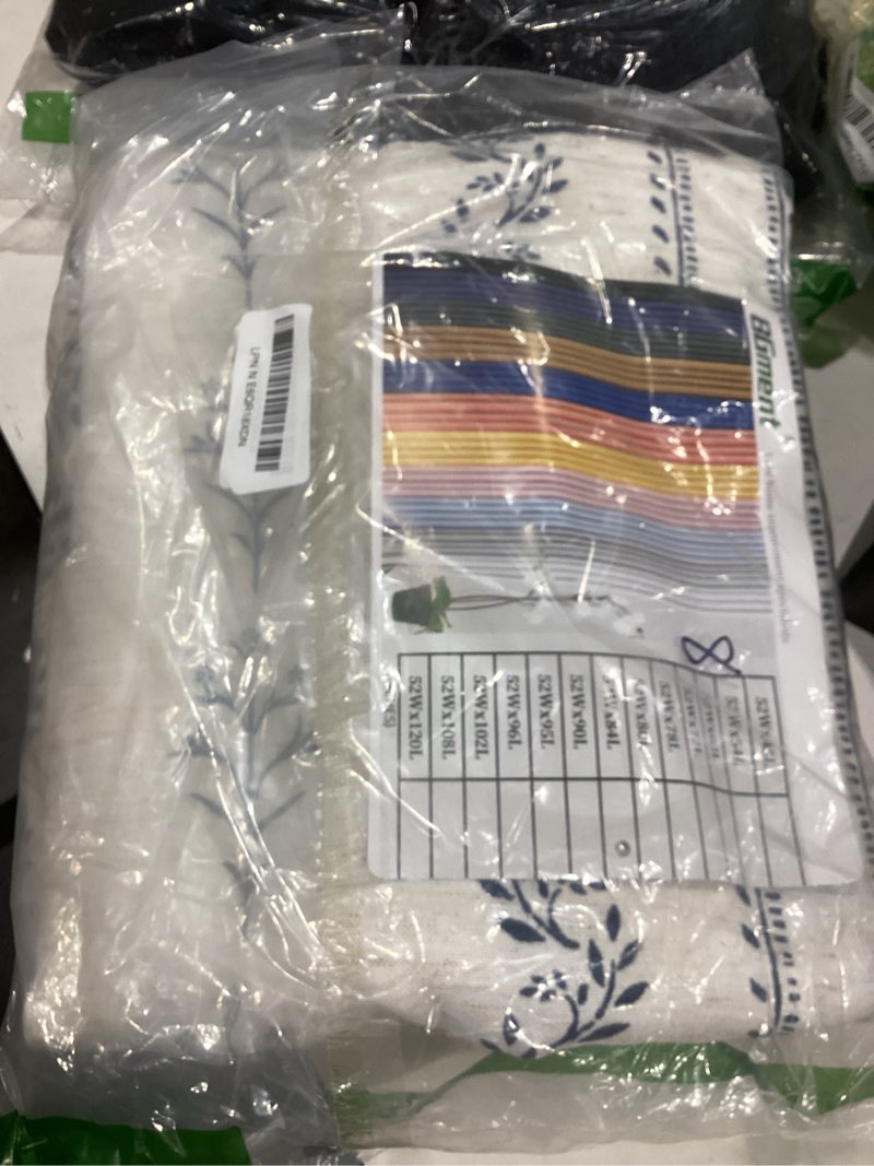 Condition photo showing Good Condition for bgment navy blue vintage floral french country curtains 84 inch length for living room boho print light filtering window curtains & drapes for farmhouse rustic, each 52 inch wide, 2 panels set 52"w x 84"l (pack of 2) navy blue