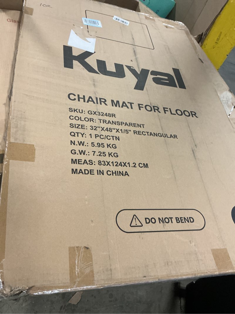Condition photo showing New/Like New for Kuyal 1/5" Thick Office Chair Mat, 32" x48" Heavy Duty Hard Computer Chair Mat, Under Desk Protector