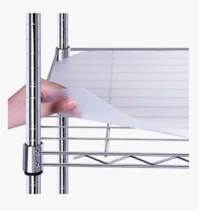 sliner 4 pack 18 x 48 inch wire shelf liner clear plastic waterproof liners for organizing metal rac