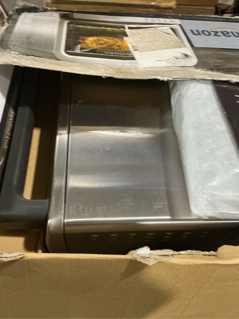 Condition photo showing Good Condition for Ninja Air Fryer & Toaster Oven | Prestige Smart XL Countertop Oven | Bakes up to 20 Cookies, Fits up to a 12lb Turkey | Pizza, Toast, Bake, Air Fry & Reheat | 1800 Watts | Stainless Steel | DT501? Stainless 10-in-1