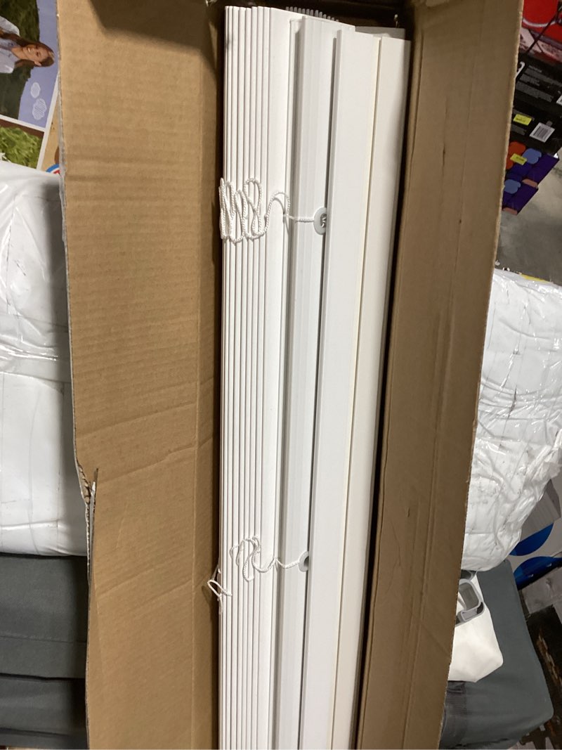 Condition photo showing Good Condition for better homes & gardens 2" cordless faux wood horizontal blinds, white, 71" w x 64" l