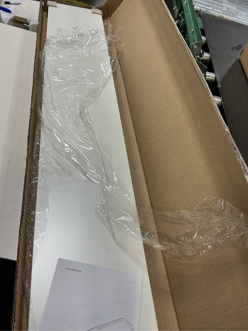 Condition photo showing Good Condition for Ballucci Floating Shelf, 48" Wood Wall Shelf with Invisible Brackets for Bathroom, Living Room, Bedroom, Kitchen, Nursery, 8" Deep, White 48" - 1 Piece White