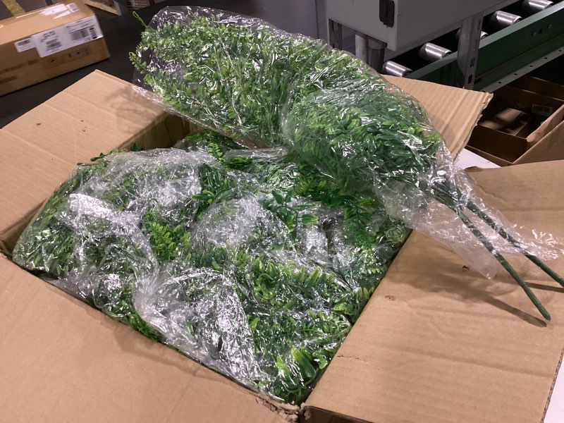 Condition photo showing Good Condition for geosar 36 pcs artificial hanging plants 32 inch hanging boston ferns plastic fake plants for wall room garden wedding garland indoor outdoor decoration, no basket