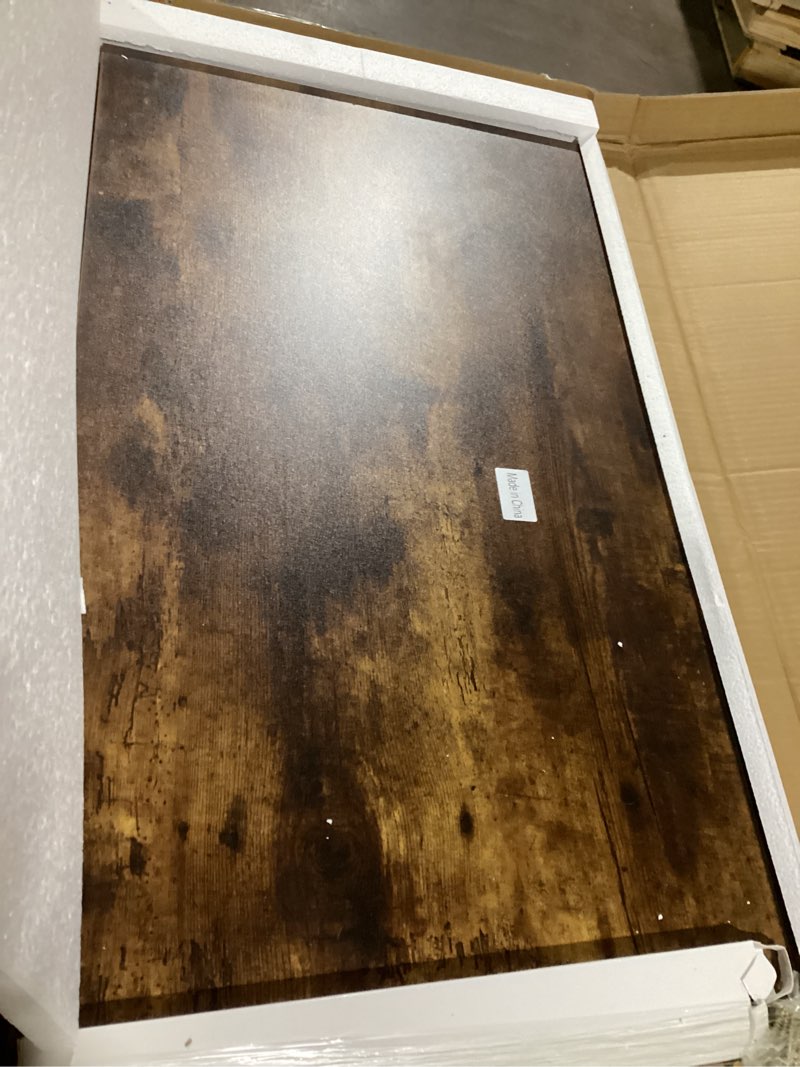 Condition photo showing Good Condition for Need Wall Mounted Desk - Heavy Duty Folding Work Table Length 36" Width 20"/Small Space Hanging Desk Perfect Addition to Home/Office/Kitchen & Dining Room Rustic Brown AC15-9050FG-ND L36" * W20" Rustic Brown Desktop & Black Shelf Brackets