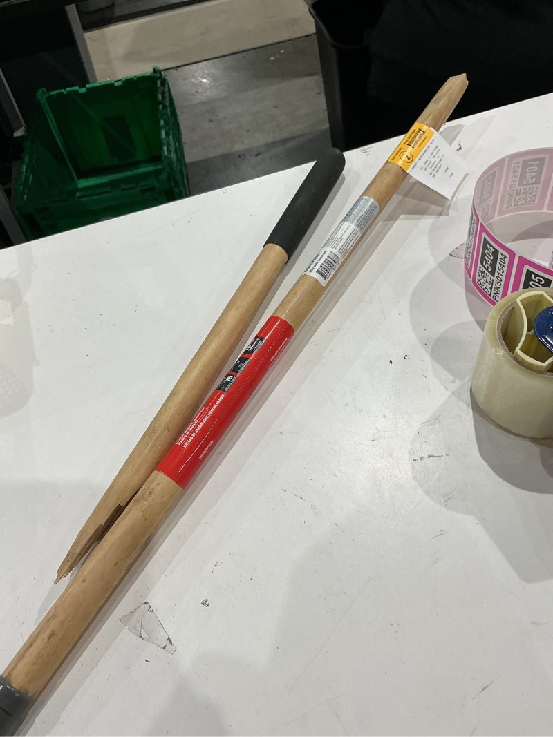 Condition photo showing As Is for craftsman 15-in welded steel lawn rake with wood handle