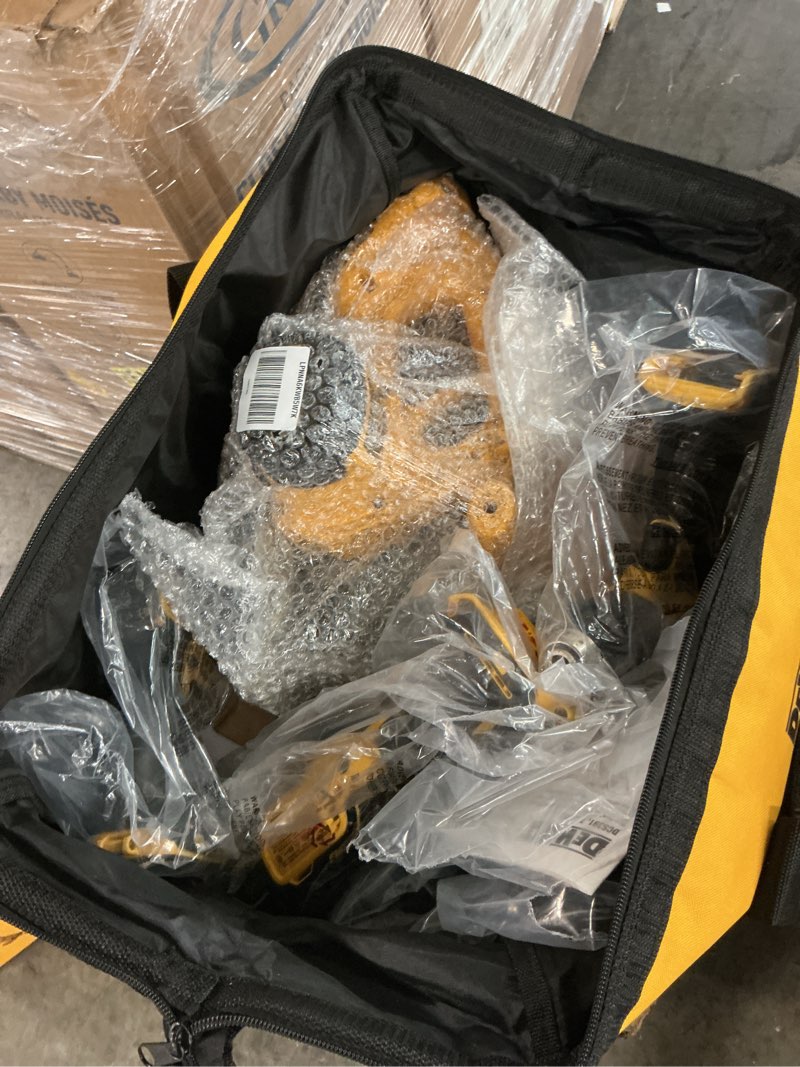 Condition photo showing As Is for dewalt tools 5 tool power tool combo kit, cordless drill impact driver saw oscillating multi-tool set with 20v max battery and charger (dck551d1m1)