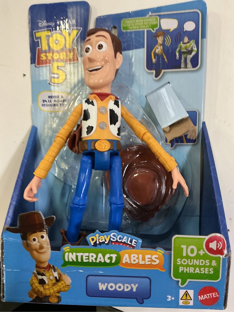Condition photo showing Good Condition for disney and pixar toy story 5 interactables woody figure 9" playscale movie phrases & cross talk