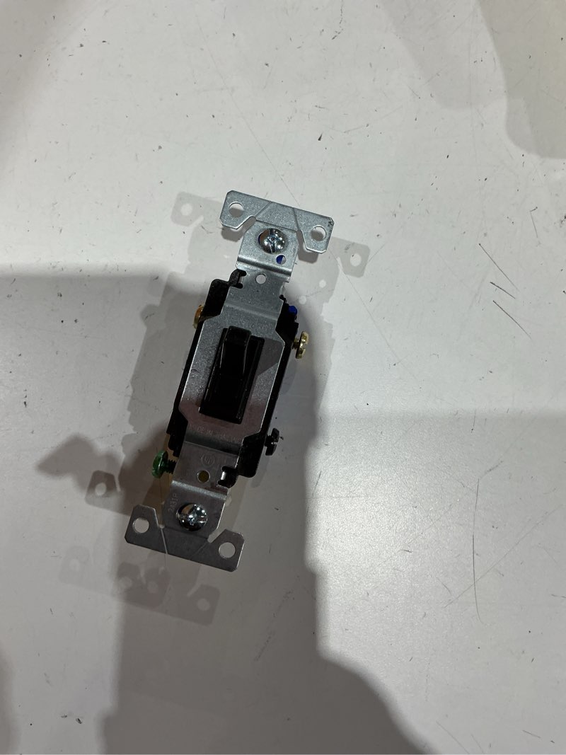 Condition photo showing Good Condition for eaton 15-amp 3-way toggle light switch, black