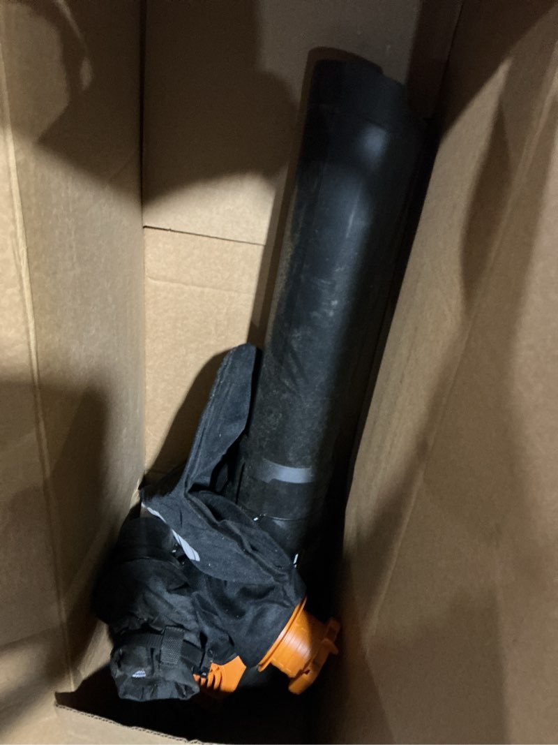 Condition photo showing Good Condition for worx trivac 3 in 1 electric leaf blower for lawn care, leaf vacuum with 600 cfm, leaf mulcher with metal impeller, wg512 600cfm blower/vac/mulcher
