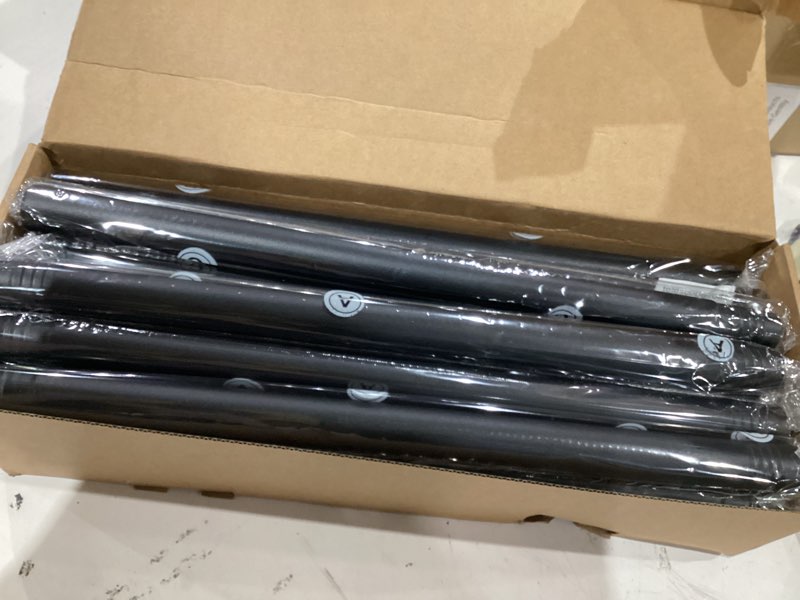 Condition photo showing As Is for zeerobee curtain rods for windows 120 to 240, 1 inch industrial wrap around black curtain rod, indoor/outdoor room divider adjustable drapery pole, 120"-240" black 120" to 240" 1 pack
