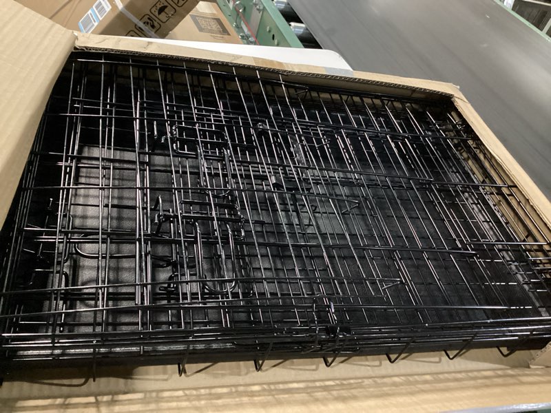 Condition photo showing Good Condition for fdw 30-inch dog crate pet cage with metal folding design plastic tray indoor outdoor dog kennel cage for small and medium dogs,dark black dark black 30 inch double door