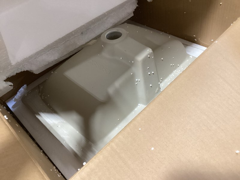 jshozzy drop in bathroom sink, 21"x18" white rectangular modern ceramic semi recessed vessel sink wi