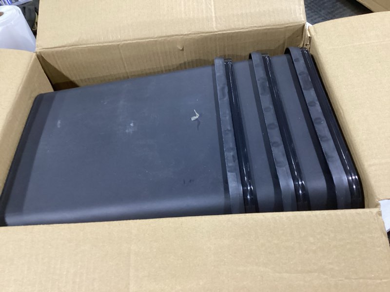 Condition photo showing Good Condition for Homaisson 3-Pack Black Plastic Trash Can, 4.5 Gallon, Rectangular, Swing-Lid, Kitchen