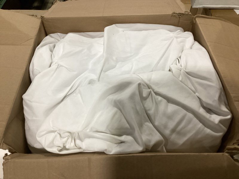 Condition photo showing As Is for Bonlino Queen Comforter Set White Bedding - Ruched Comforter Queen Size Bed Set Boho Shabby Chic Bedding for Bedroom Comforter Fluffy 3 Piece Ruffle Comforter Set with Pillow White Soft White Queen