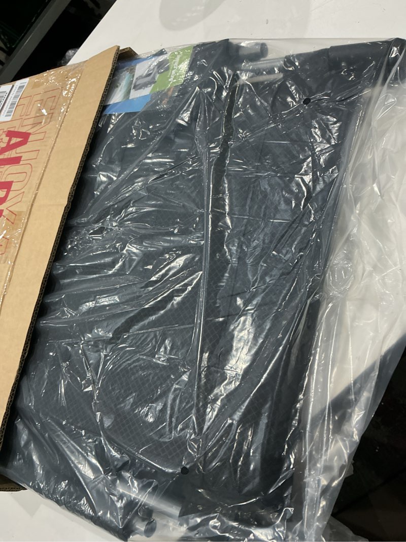Condition photo showing Good Condition for let's camp folding stadium seat bleacher chair with cup holder, mesh bag and hide hooks, portable stadium chair with back and cushion black grey