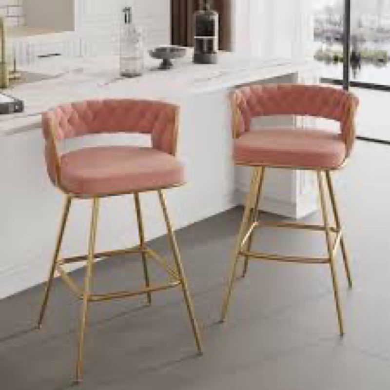 vecelo bar stools set of 4, counter height bar stools, 26 inch seat barstools with woven back and fo