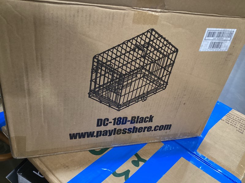 Condition photo showing Good Condition for BestPet | Dog Crate | 18" | Black | Foldable Metal Kennel with Single Doors, Secure Slide-Bolt Latches, Leakproof Tray | Portable Dog Cage for Small Breeds | for Travel, Indoor & Outdoor Use Black 18"