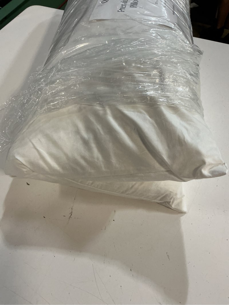 Condition photo showing Good Condition for quince premium feather pillow insert quantity individual size 20x20