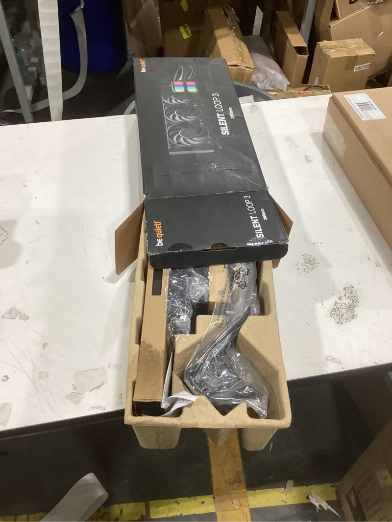 Condition photo showing New/Like New for be quiet! silent loop 3 360mm cpu aio liquid cooler | 3 silent wings 4 120mm pwm high-speed fans | quiet performance | 6-pole motor | discreet argb lighting | refillable | black | bw025 360mm black