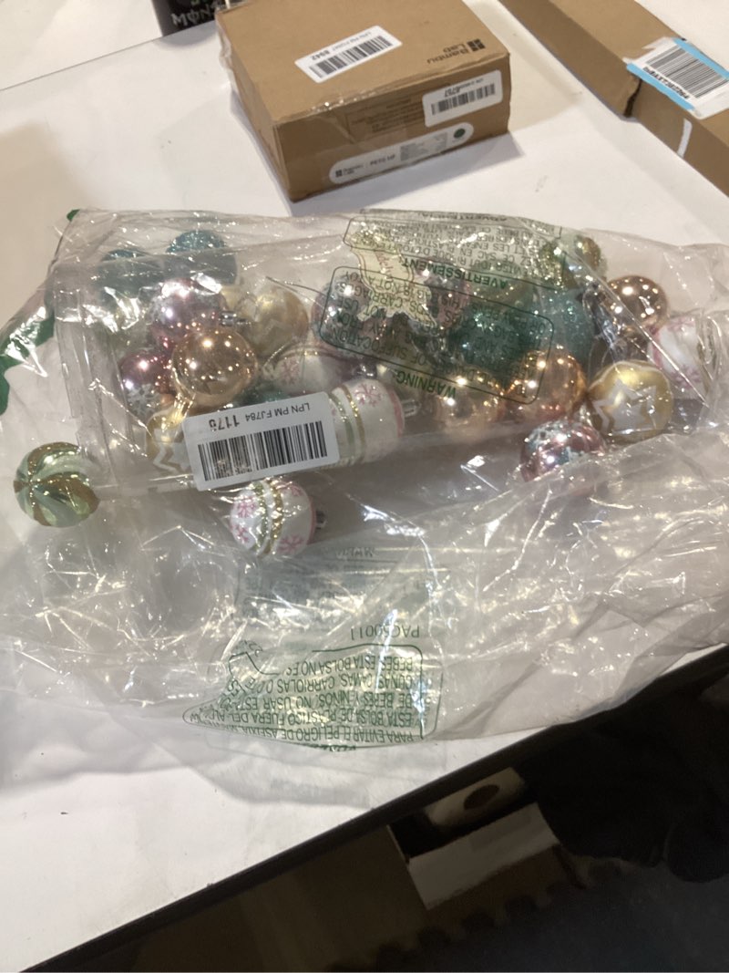 Valery Madelyn Christmas Ornaments Tree Decorations, 30ct Candyland Macaron Pastel Shatterproof Chri